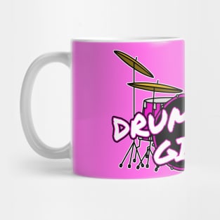 Drummer Girl Drum Kit Female Musician Drumming Mug